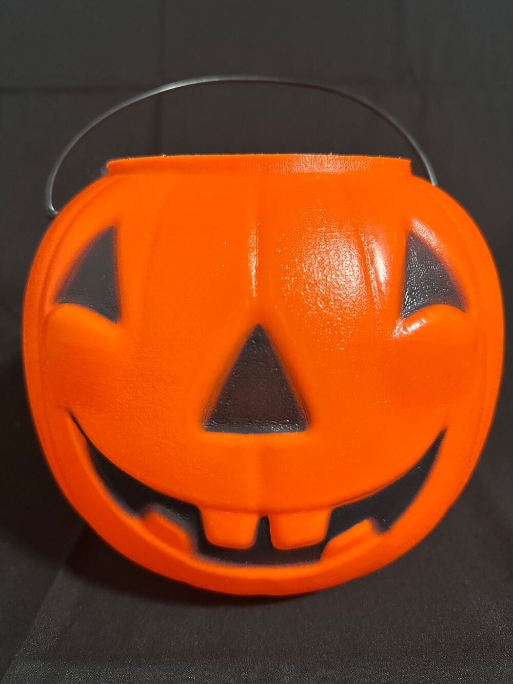 Vintage Style Orange Jack O Lantern Pumpkin Halloween Trick or Treat Pail